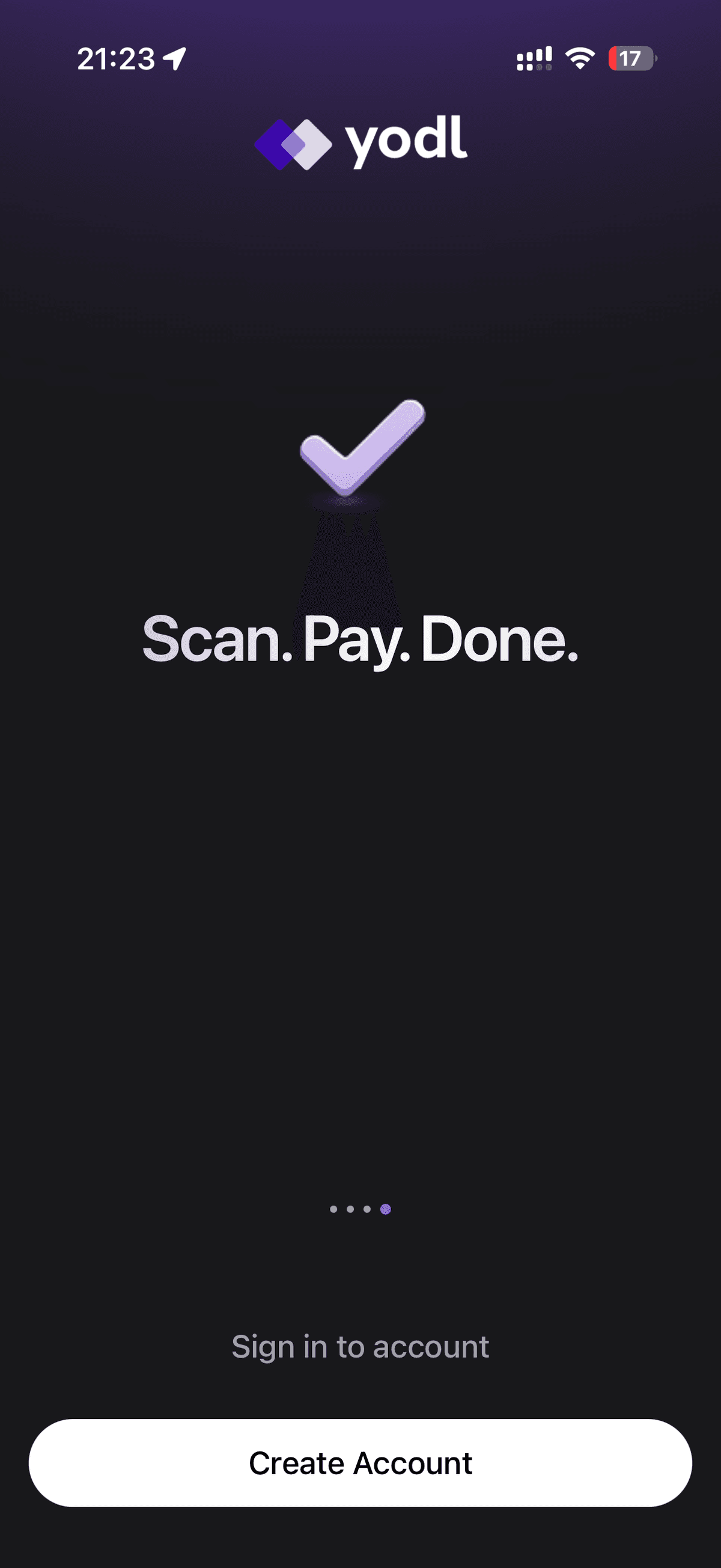 Create Account screen
