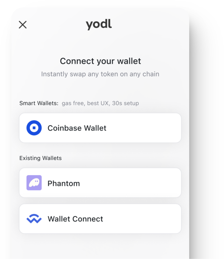 Connect wallet interface